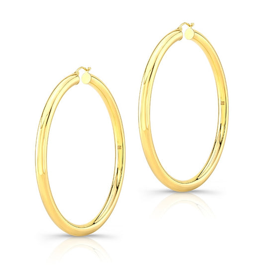 14K Gold 2.75" Tube Hoops