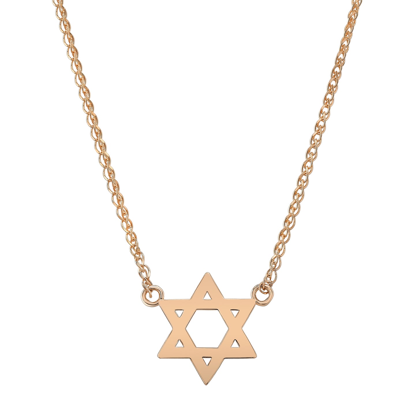 14k Gold Floating Star of David Necklace