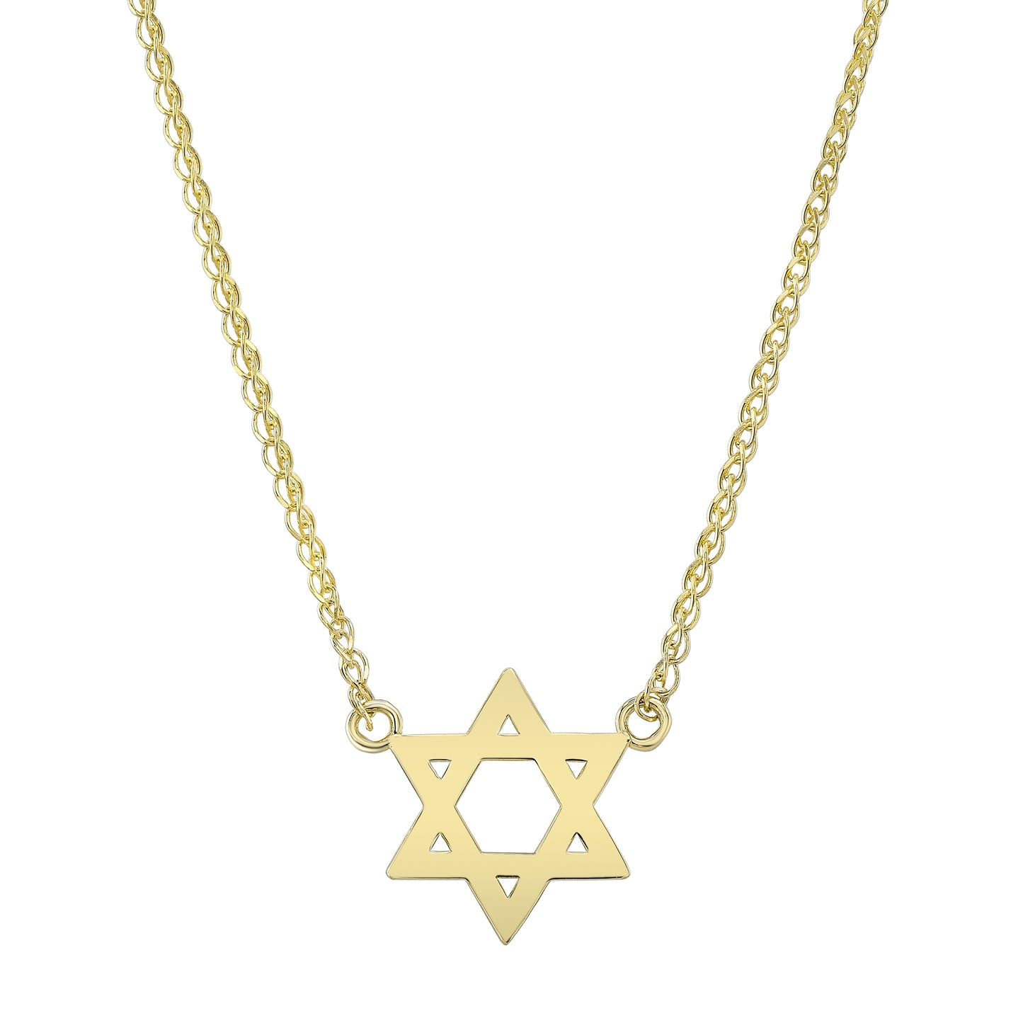 14k Gold Floating Star of David Necklace