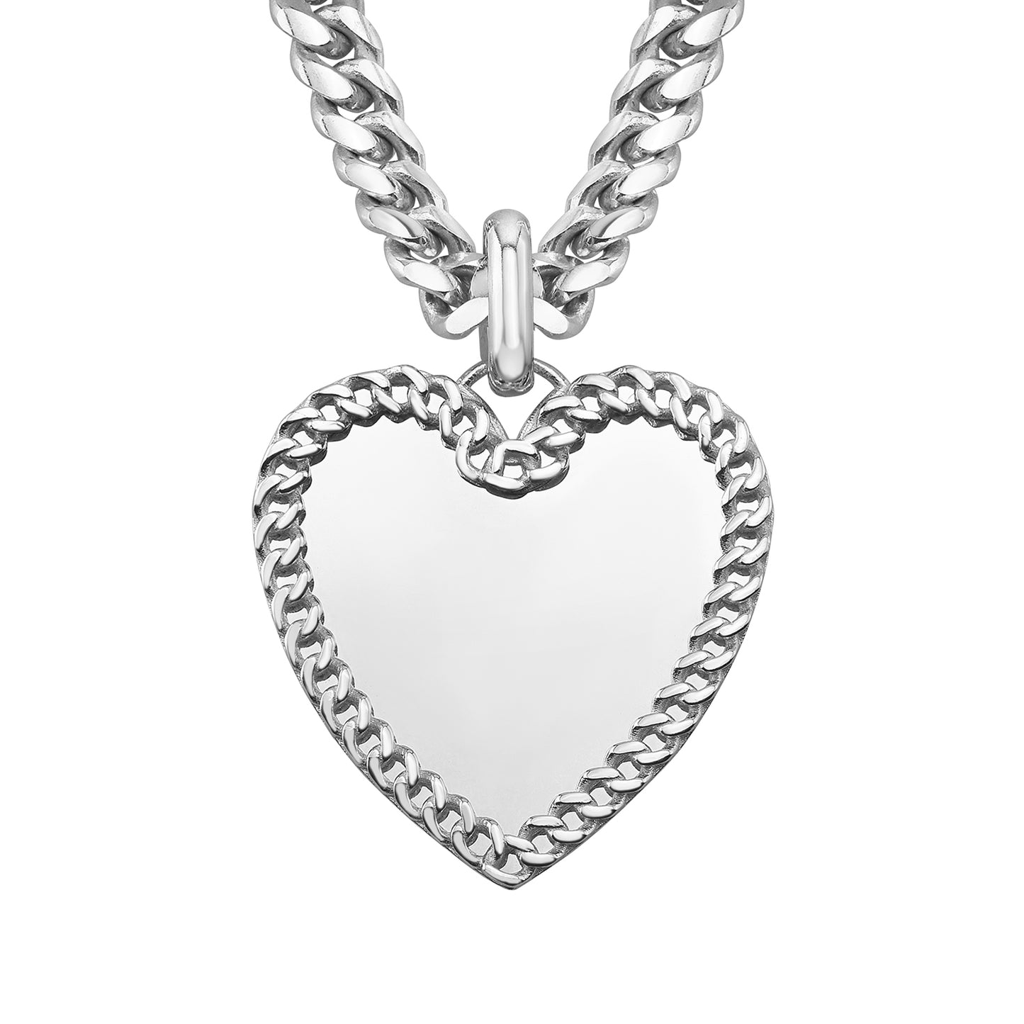 14k Gold Cuban Link Jumbo Heart Charm