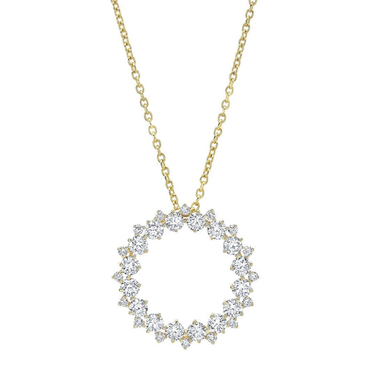 14k Gold Diamond Eternity Necklace