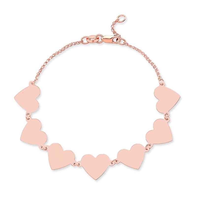 Heart Charm Knotted Bracelet, Rose Gold – Linea Luxe