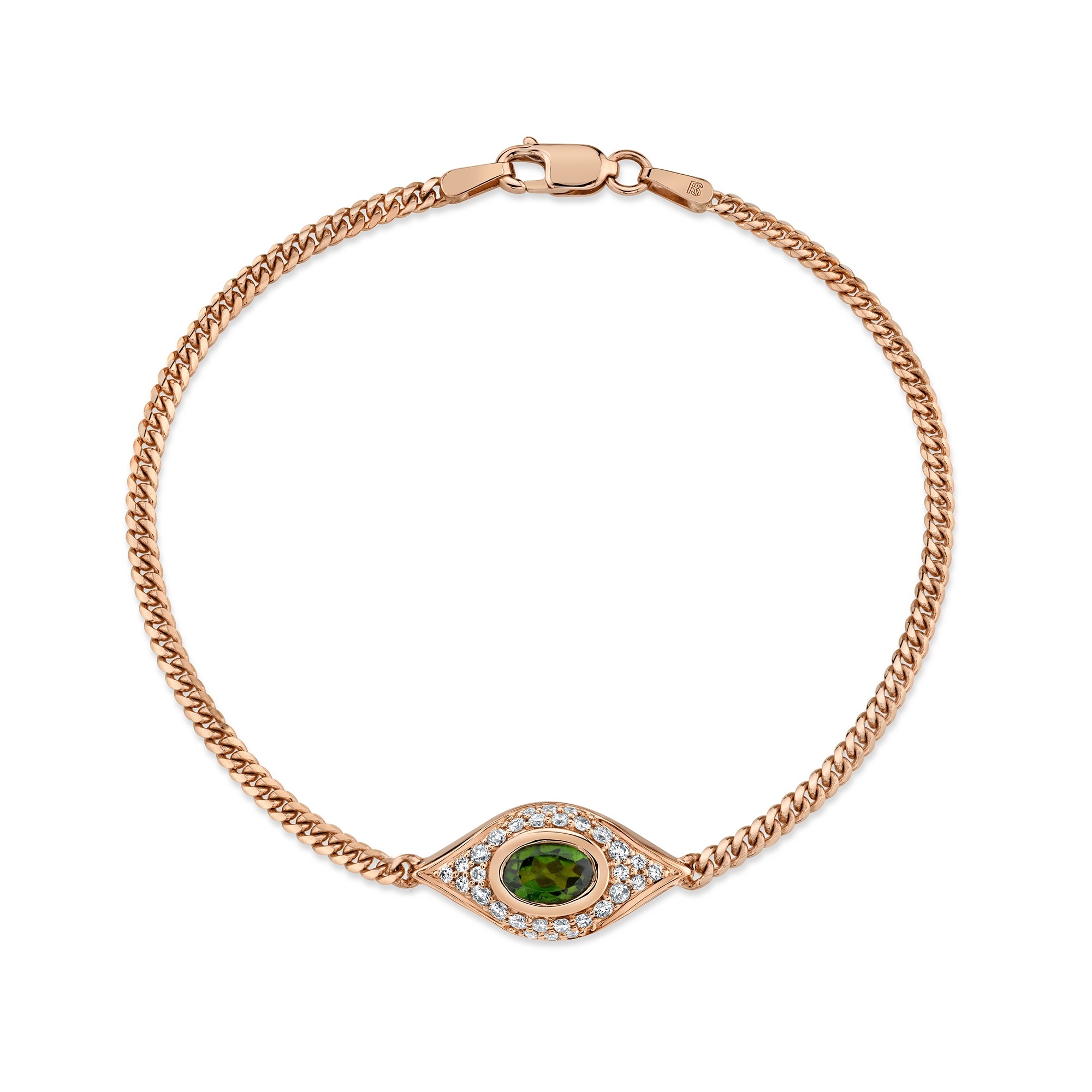 Watermelon Tourmaline Bracelet Personalized Jewelry gift with initials