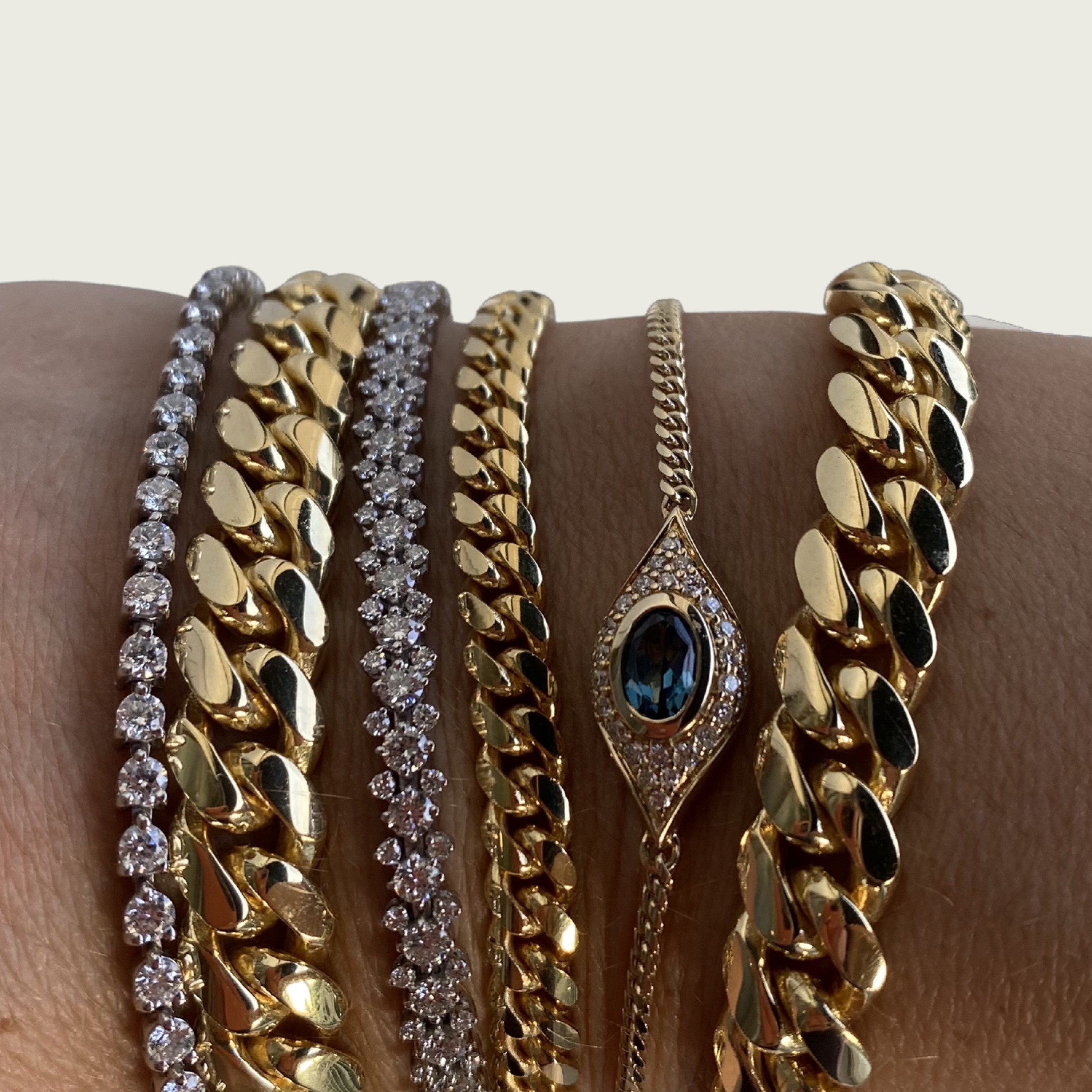 14K Semi-Solid Miami Cuban Link Bracelet Yellow Gold – Alex Diamond Jewelry